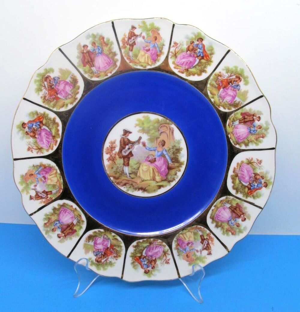 JKW Josef Cuba Vintage 10 3/4" Courting Couples Decorative Plate Western Germany
